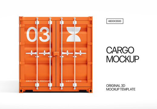 Cargo Shipping Container Mockup