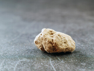 Close-up of pumice stone on gray background