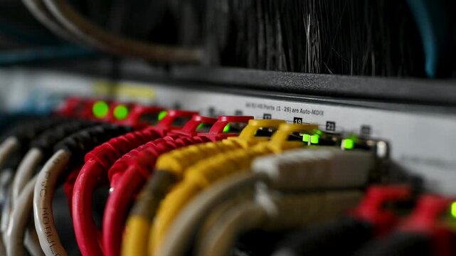 server cables, server room, internet network, computer network