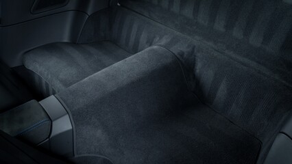 Black carpet in a car