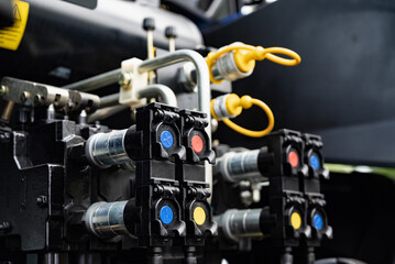 A hydraulic distributor with electromagnetic control. Special equipment.