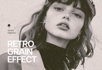 Grainy Retro Photo Effect Mockup