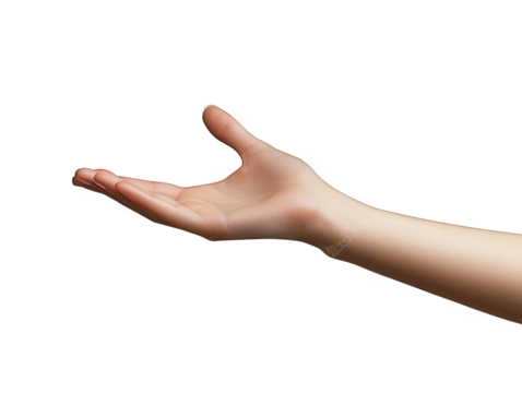 n outstretched human hand. palm up. against a plain white background this gesture often symbolizes offering. receiving. or inviting. making it versatile for various contexts such as communication. ass