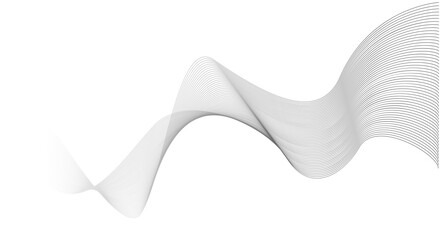 Smooth and flowing dynamic black wave lines isolated on white background. Stylized wave line art vector background.