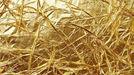 Obraz premium The surface of the gold metal plate has many wrinkles with soft light.