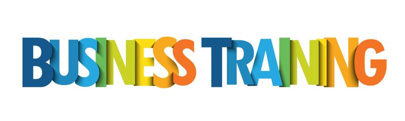 BUSINESS TRAINING colorful vector typography banner