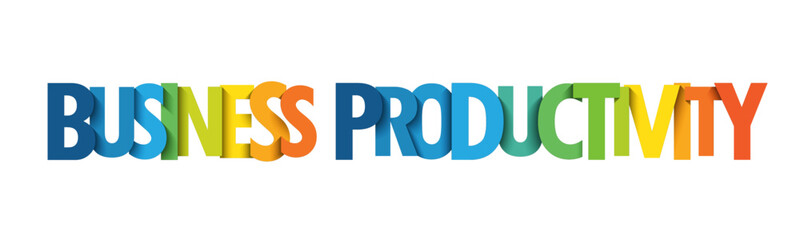 BUSINESS PRODUCTIVITY colorful vector typography banner