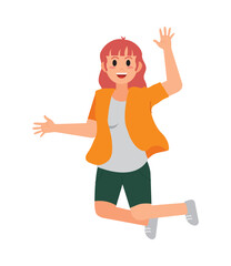 teenager jumping and celebrating