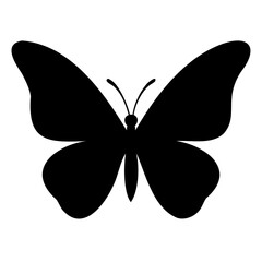 High-Quality Black Butterfly Silhouette Vector Illustration on Transparent Background
