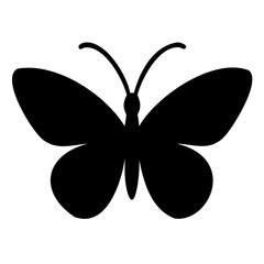 High-Quality Black Butterfly Silhouette Vector Illustration on Transparent Background