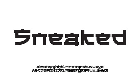 Perfect Asian Japanese modern style vector type font. Typography of Japanese or Chinese modern type fonts
