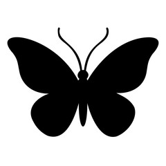 High-quality black Butterfly silhouette vector illustration on a transparent background
