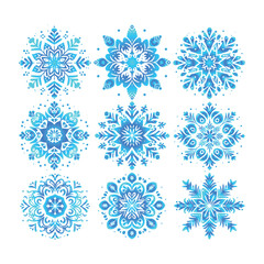 Snowflake vector design on a set with white background