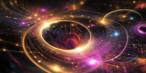 A vibrant cosmic swirl of colors and light, depicting a mesmerizing space scene with swirling patterns.