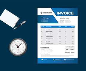 Modern Invoice Layout with blue
