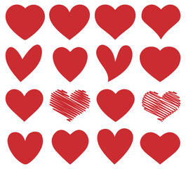 Heart, love, romance red hearts. Heart vector icons. Red heart love symbol isolated editable vector. Vector hearts for Christmas gifts, Valentine's Day, birthday. Simple trendy cute symbol. Soul, core