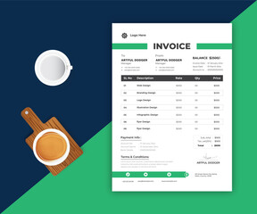 Modern and creative invoice layout 