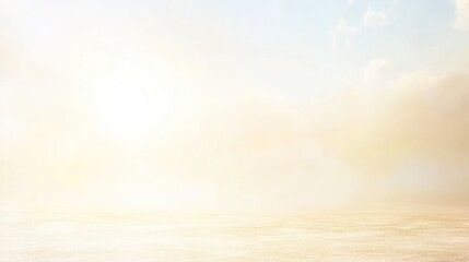 Obraz premium Sunrise over hazy ocean, calm waters, bright sky, peaceful scene, background for design