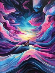 Obraz premium Fox in a Dreamlike Landscape