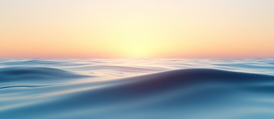 Obraz premium Calm ocean sunset; waves, peaceful sky. Background use