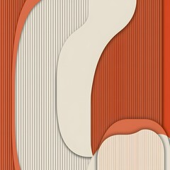 Minimalist white and orange background featuring soft geometric patterns arranged symmetrically across a 16:9 canvas
