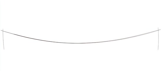 Curved wire against white backdrop, design element