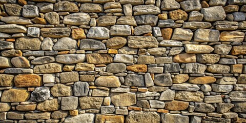 Obraz premium A Rustic Dry Stack Stone Wall Texture Featuring Varied Earth Tones and Irregular Shapes Perfect for Backgrounds and Design Projects