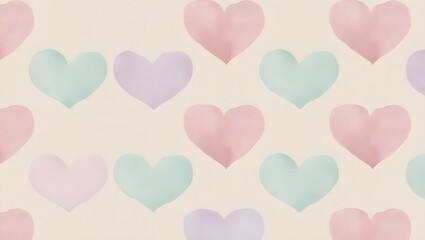 Watercolor Heart Pattern Love Pastel Seamless Romantic Background