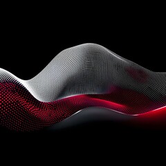 Abstract minimalist composition with white and red tones and intricate grid overlays evenly distributed in a square 1:1 layout