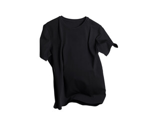 One stylish t-shirt in air on white background