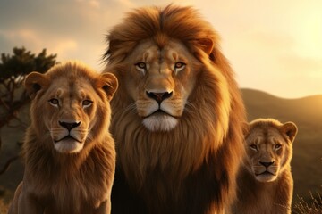 Fototapeta premium Wildlife mammal animal lion