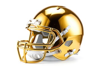 Fototapeta premium Football helmet sports gold white background