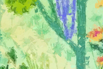 Various oil paintings, flowers, butterflies, dragonflies, bees, beautiful tropical leaves