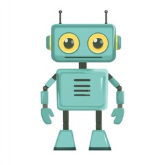 Fototapeta premium Illustration of robot bulldozer character machine