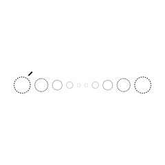 Tracing circle line dotted element for kids worksheet, dotted line for writing, drawing and motor skills development illustration