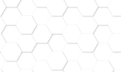 White Hexagonal Background. Luxury White Pattern. Vector Illustration. 3D Futuristic honeycomb mosaic white background.