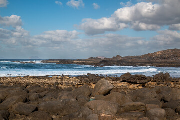 Coast of the Atlantic ocean, La Santa, Lanzarote, Spain