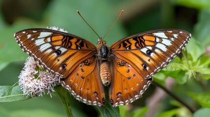 Obraz premium Close-up_of_a_butterfly_resting_on_a_flower_vibrant_wing