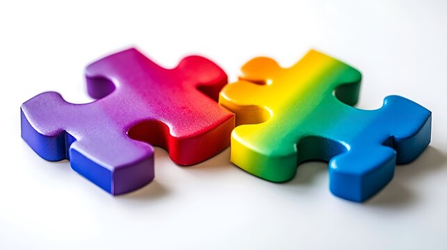 Colorful Interlocking Puzzle Pieces Representing Unity and Diversity