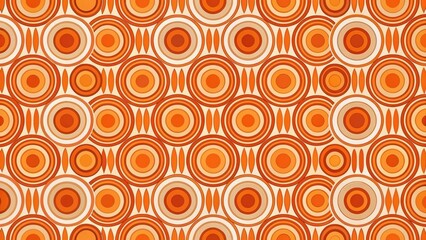 Fototapeta premium Abstract Retro Orange Concentric Circles Pattern Design for Textile, Fabric, and Wallpaper