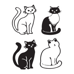 Fototapeta premium Cat icon silhouette