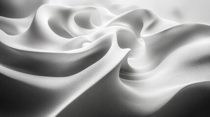 Obraz premium Abstract White Sculpted Waves Flowing Pattern