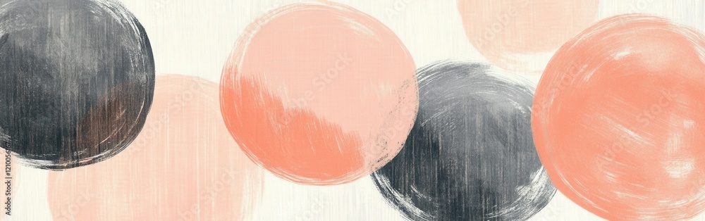 Poster overlapping circles in soft pastel colors create a calming and artistic effect on textured backgroun