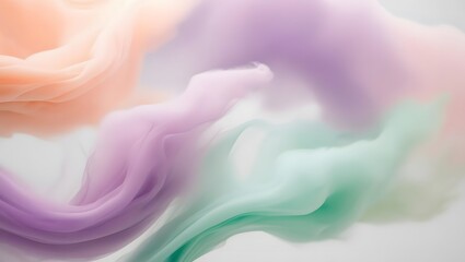 Obraz premium Abstract Pastel Swirls of Soft Pink Purple Green and Peach