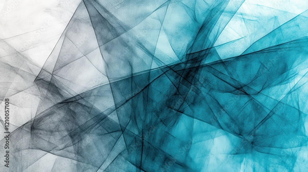 Poster minimalist pencil strokes wash with soothing teal and gray tones creating an abstract artistic expre