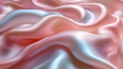 Obraz premium Pink and Peach Silk Drape: Luxurious folds of silk fabric in soft pink and peach hues create an elegant and sensual texture. The subtle light play emphasizes the smoothness and sheen of the material.