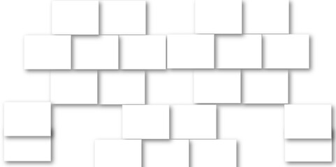 Simple Square cube box plate board on white wall background. 3d rendering. Multiple Horizontal Business Card Modern Mockup for Branding Presentation, Corporate Identity, Advertising, Graphic design.