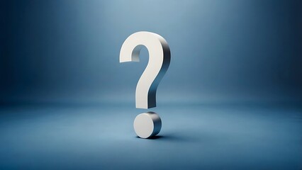 Question mark symbol on blue background for business solutions or marketing needs