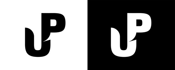 UP Logo with unique shape. Vector illustration