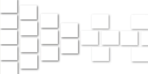 Simple Square cube box plate board on white wall background. 3d rendering. Multiple Horizontal Business Card Modern Mockup for Branding Presentation, Corporate Identity, Advertising, Graphic design.